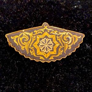 Damascene Fan Brooch